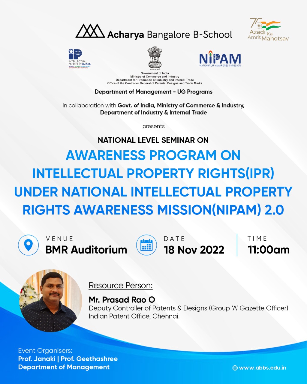 Awareness Program  on Intellectual Property Rights banner