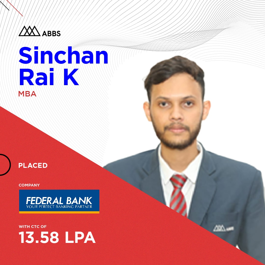 Congratulations to Sinchan for this accomplishment. He is placed at Federal Bank 