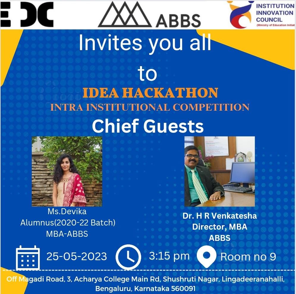 Idea Hackathon organized by ABBS IIC Cell on 25-05-2023. - ABBS ...